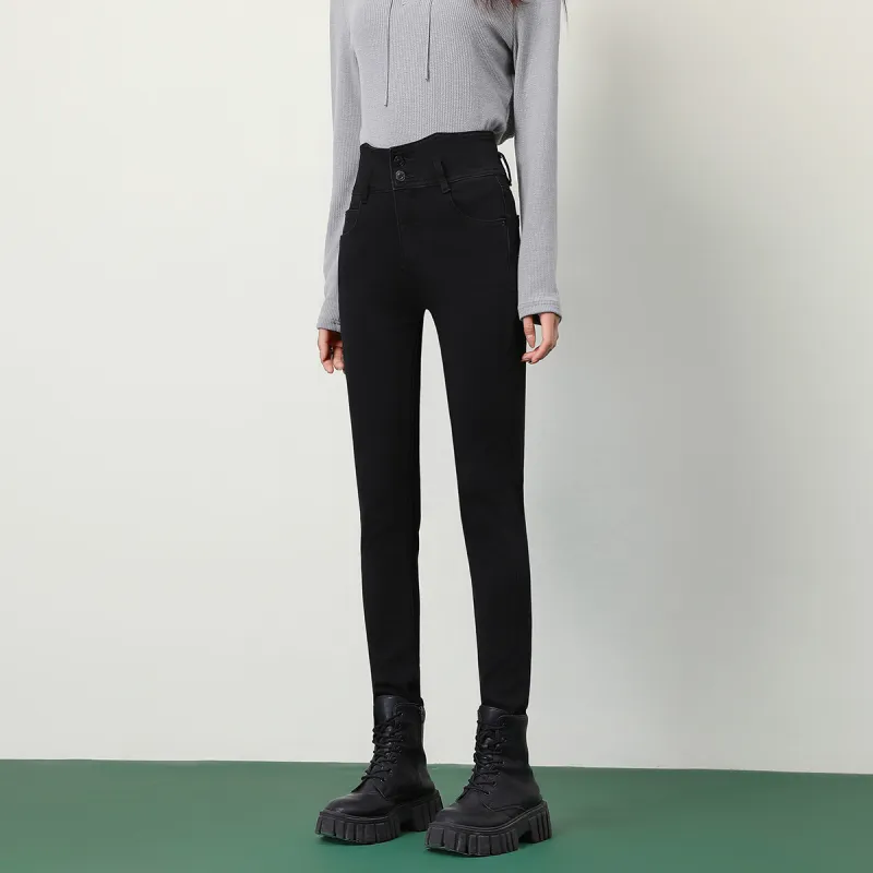 FAWENXIANGZI Jeans Women's Black-6