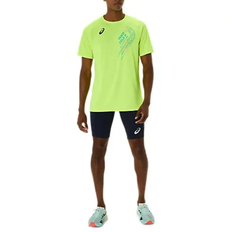 Asics SHORT SLEEVE TOP T Shirt Men's Yellow-3