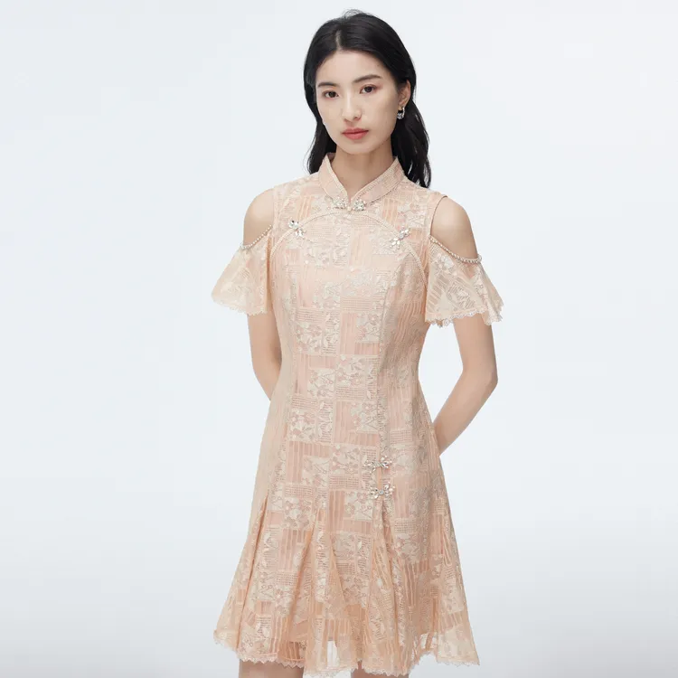SHUIYUNJIAN Short-Sleeved Dresses Women's Light Pink-2