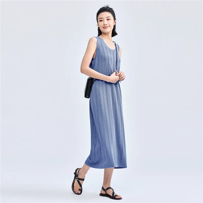 UNIQLO Sleeveless Dress Women's Glaze Blue-2