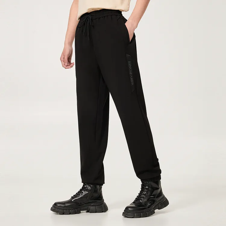 Cabbeen Knitted Sports Pants Men's Coal Black-4