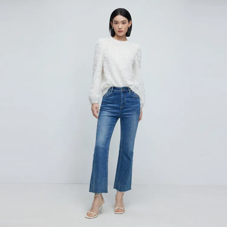 SHUIYUNJIAN Chiffon Shirts Women's Ivory White-4