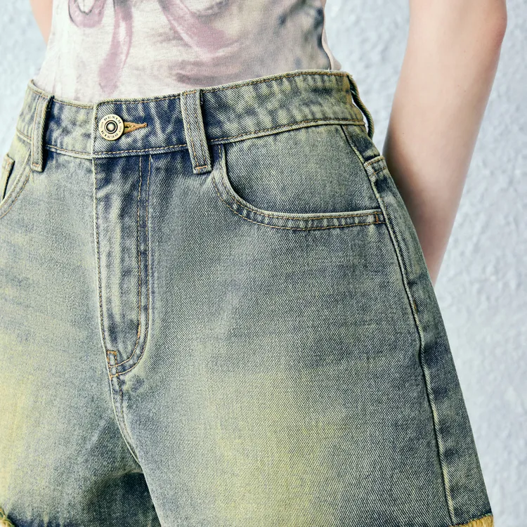 LEDIN Denim Shorts Women's Denim Blue-3