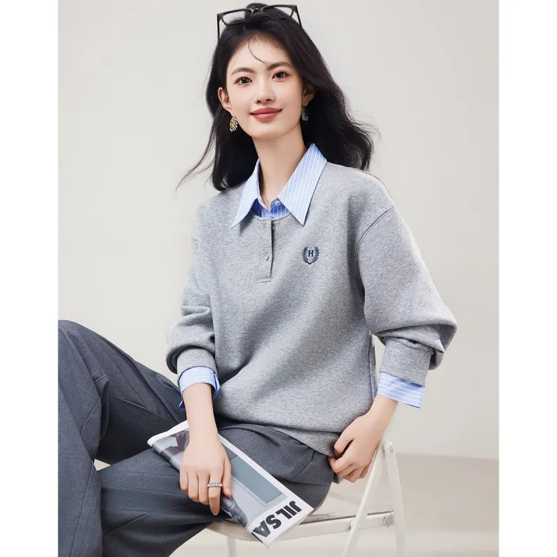 XINFEIYU T Shirts Women's Gray-2