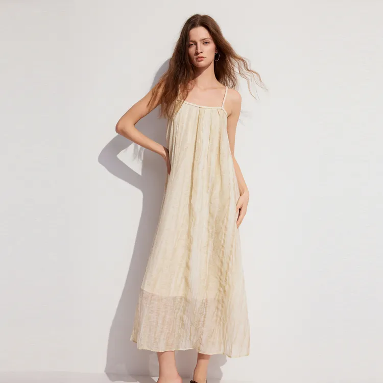 ELLE Slip Dress Women's Light Khaki-2