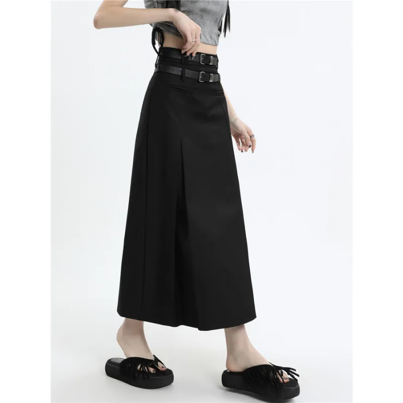 ZAVK Casual Long Skirts Women's Black-4