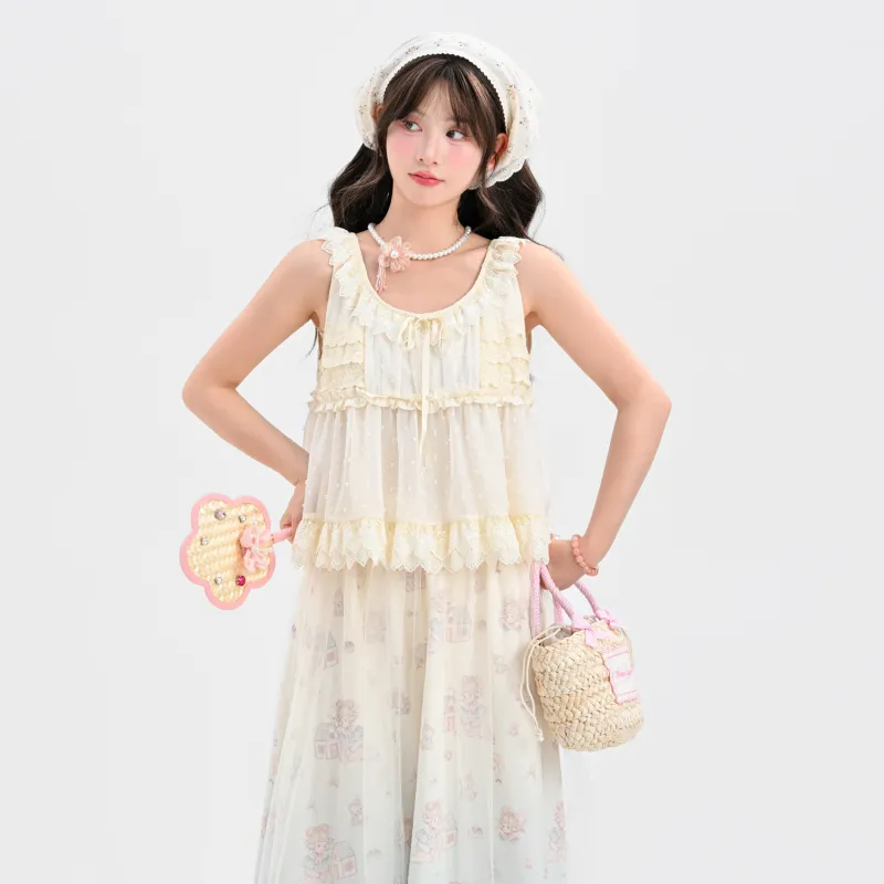 SNBL Casual Long Skirts Women's Apricot-4