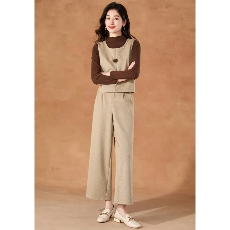 Mylan Spring, Fall Casual Suit Regular Women's Khaki Collection Brand, Stay Updated With Event Alerts-3