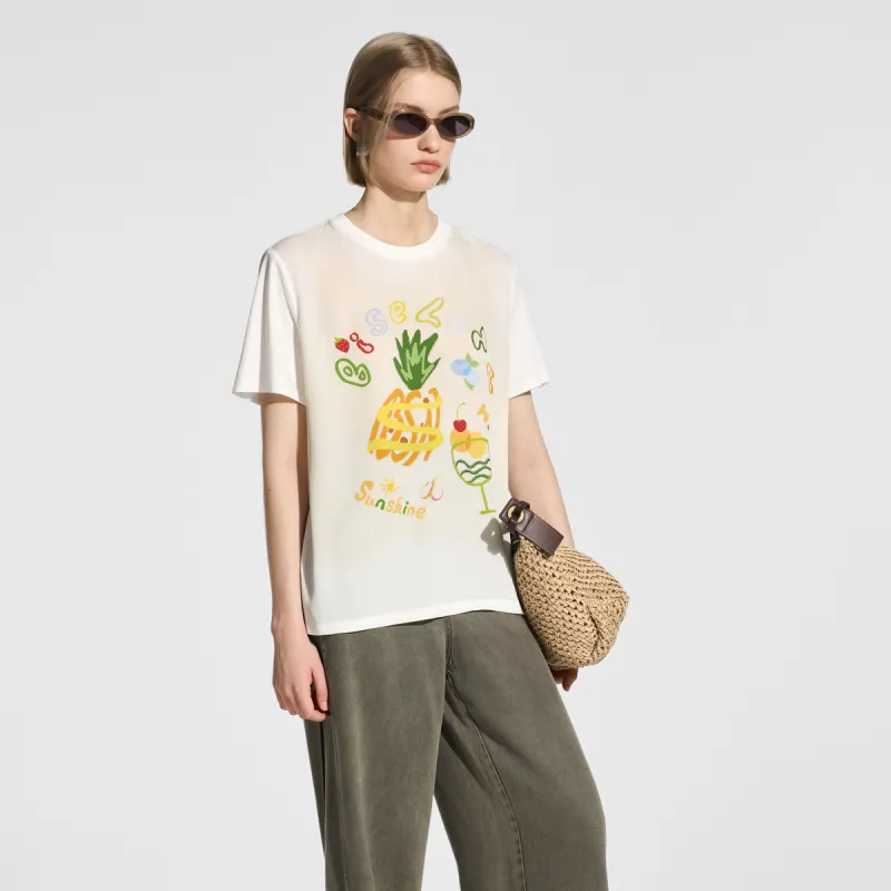 Bethine ['Pineapple' Calm And Unperturbed] T Shirts Women's White-7