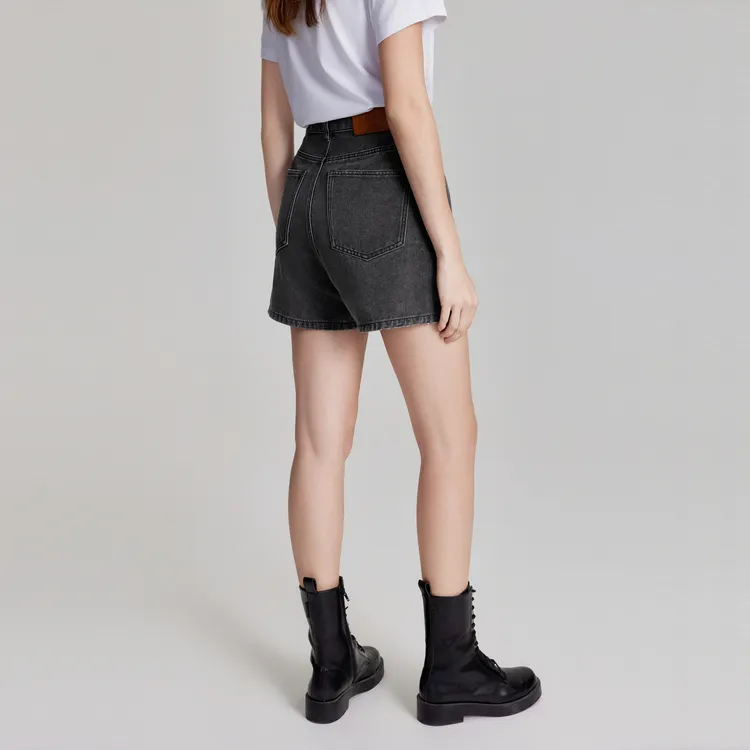 ELLE Denim Shorts Women's Smoke Gray-3