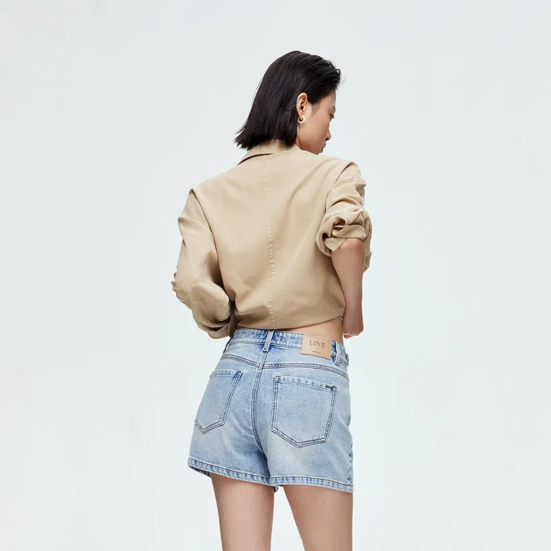 ONLY Denim Shorts Women's J33 Vintage 350 Washed Denim-5