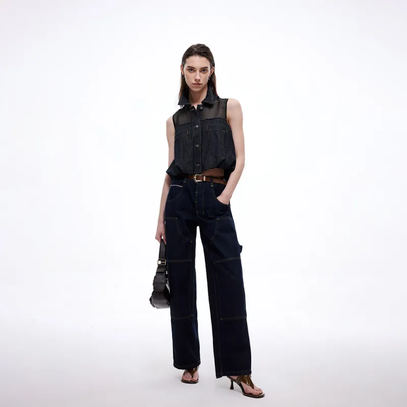 ONLY Shirt Women's Washed Denim Blue-3
