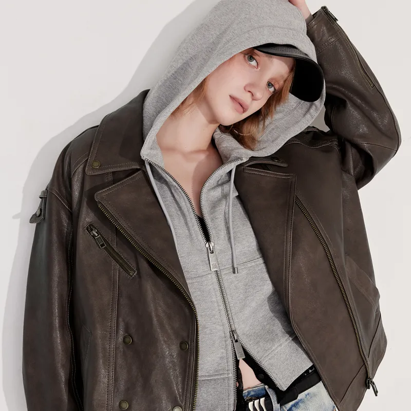 ONLY Leather Jackets Women's-4