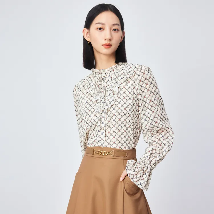 SHUIYUNJIAN Shirt Women's Beige Apricot Blossom-2