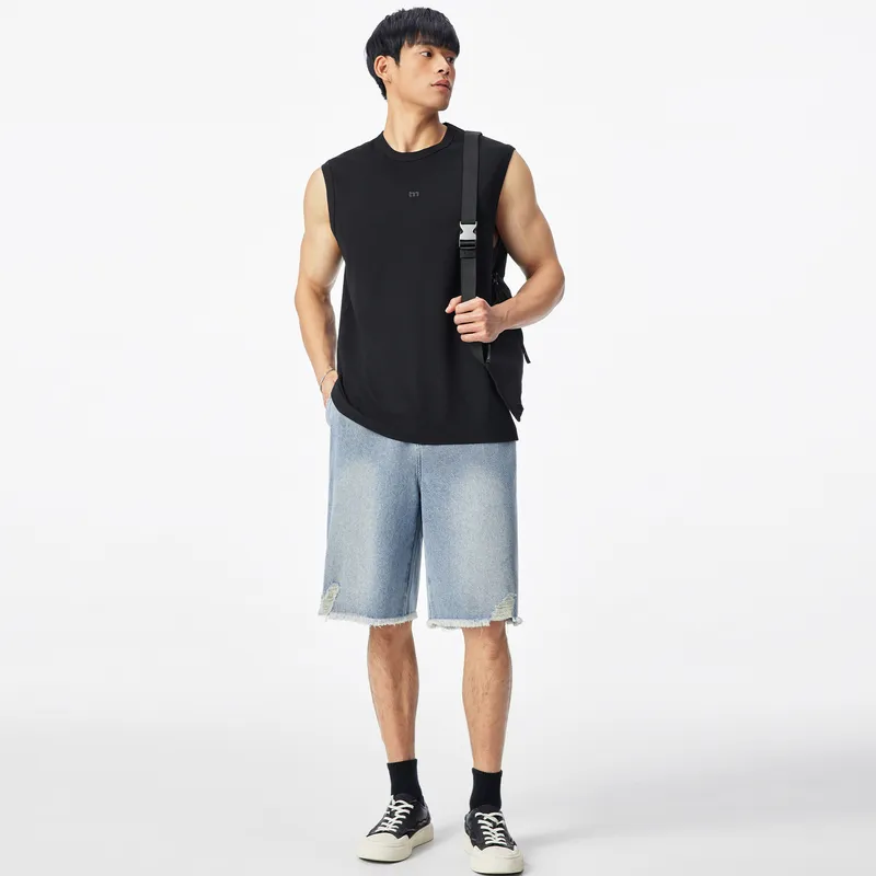 Bodydream Denim Shorts Men's Washed Blue-4