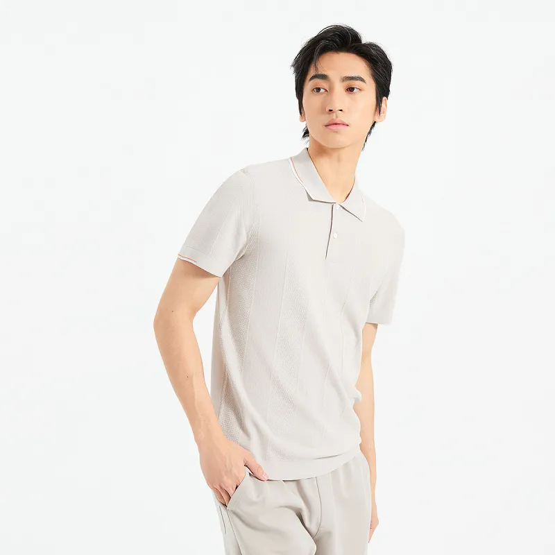LESS IS MORE Polo Shirt Men's Khaki Gray-4