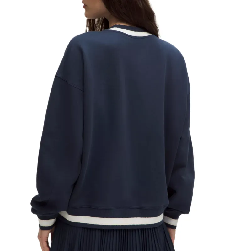 Lululemon Perfectly Oversized Sweater Women's Dark Blue Club Blue/Light Ivory-1