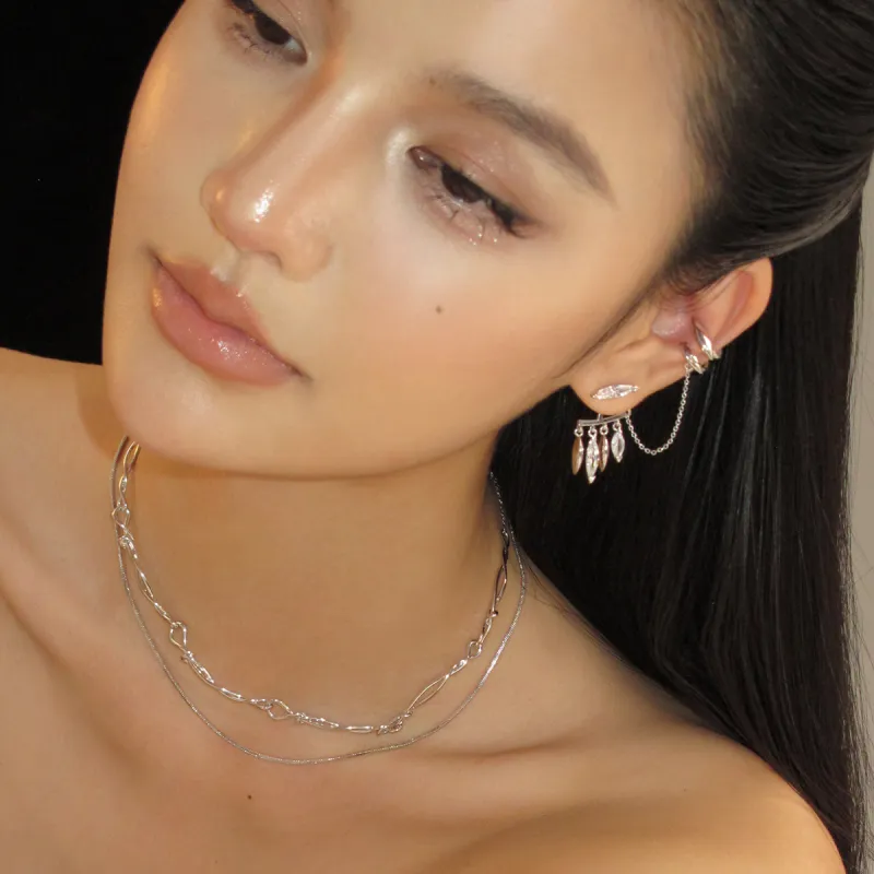 BOONEE ALUS Synthetic Cubic Zirconia Clip On Earrings Women's-2