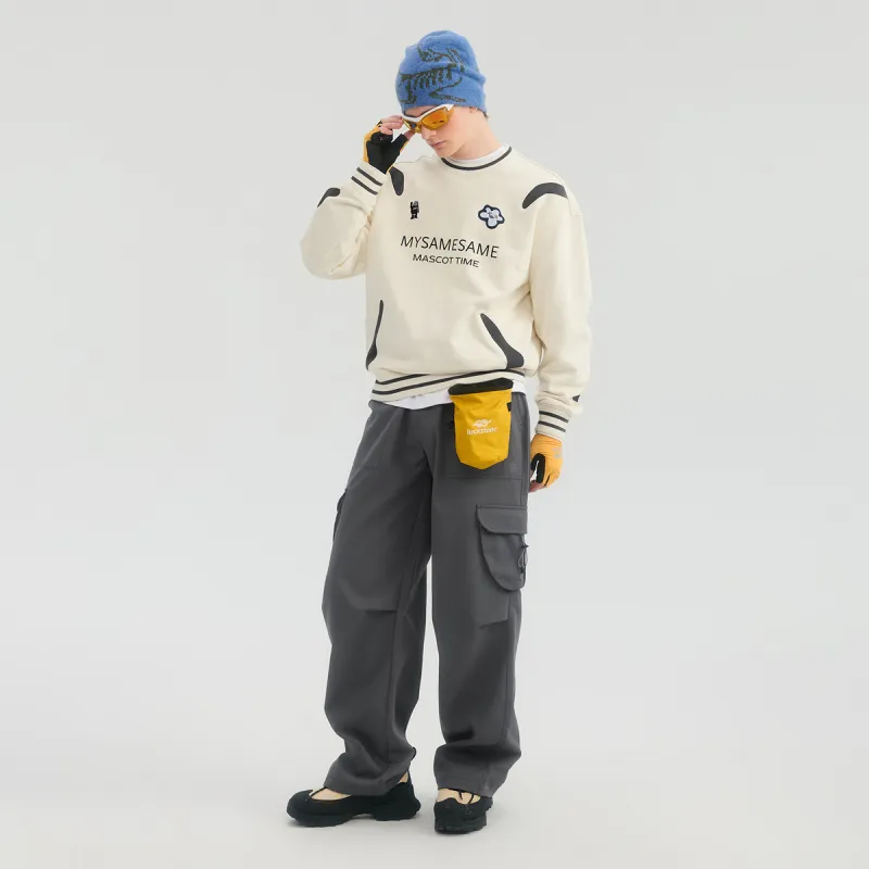 MYSAMESAME Sweatshirt Unisex Beige Yellow In Stock-3