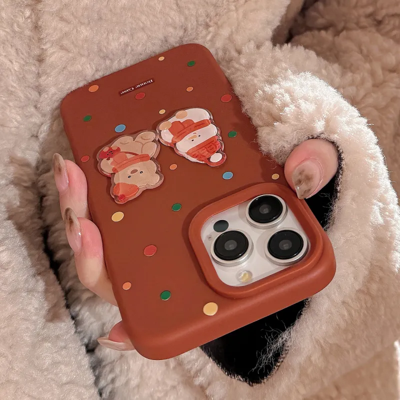 Cuttlefish Grid TPU Material Atmosphere Winter Cartoon Phone Cases Compatible With Apple 15/16/14/13/12/11-5