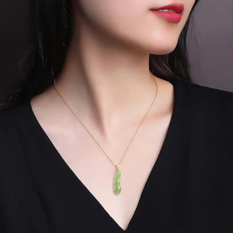 Royal Heaven's Choice Hetian Jade Pendants Green Jade Unisex-4