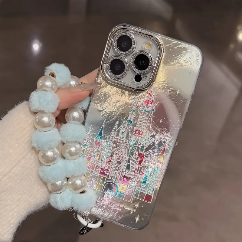 QIZHENG TPU Material Dreamy Ins Multicolor Castle Niche Phone Case Compatible With Apple 16 Pro Max/15/14/13/12/11-5