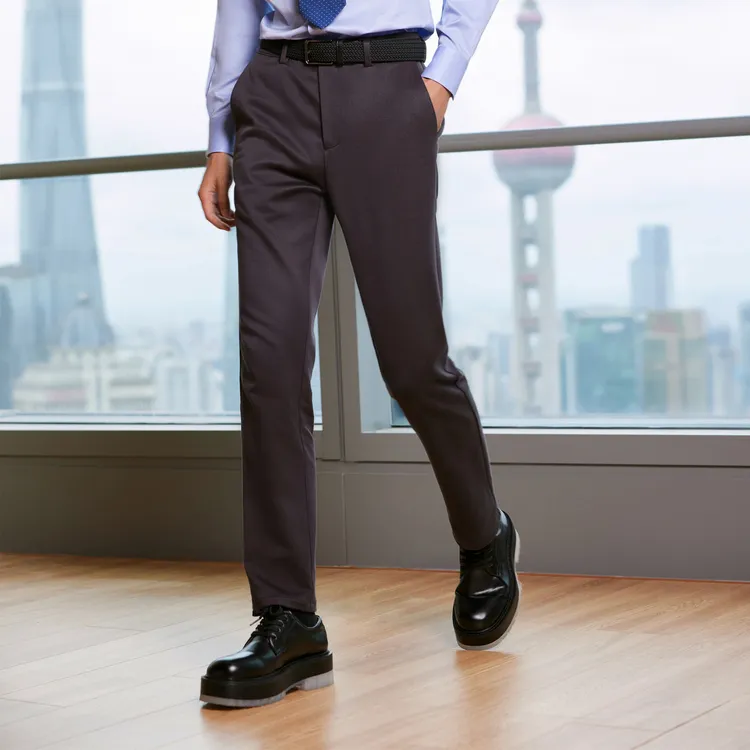 YOUNGOR Casual Pants Men's Red Coffee-4