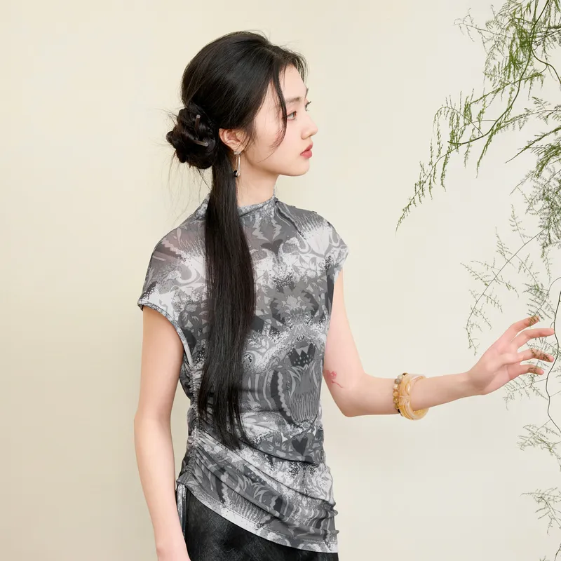 3COLOUR T Shirt Women's Silent Gray Blended-4