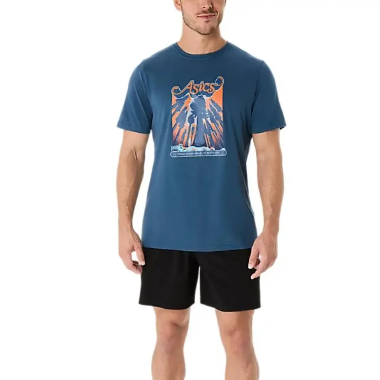 Asics T-Shirt Unisex Vintage Indigo-3