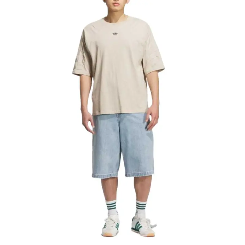 Adidas Originals Denim Shorts Unisex Light Denim Blue-2