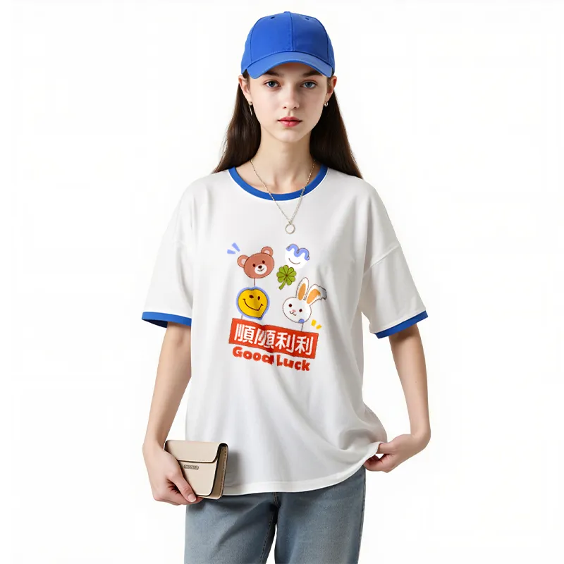 FAIRWHALE Drop Shoulder Sleeve T Shirt Women's-14