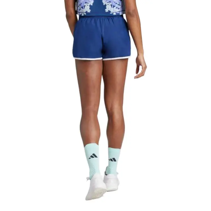 Adidas Own The Run Casual Shorts Women's Dark Blue/Semi Shimmery Aqua Green/Half Cobalt Blue/Transparent Lemon-2