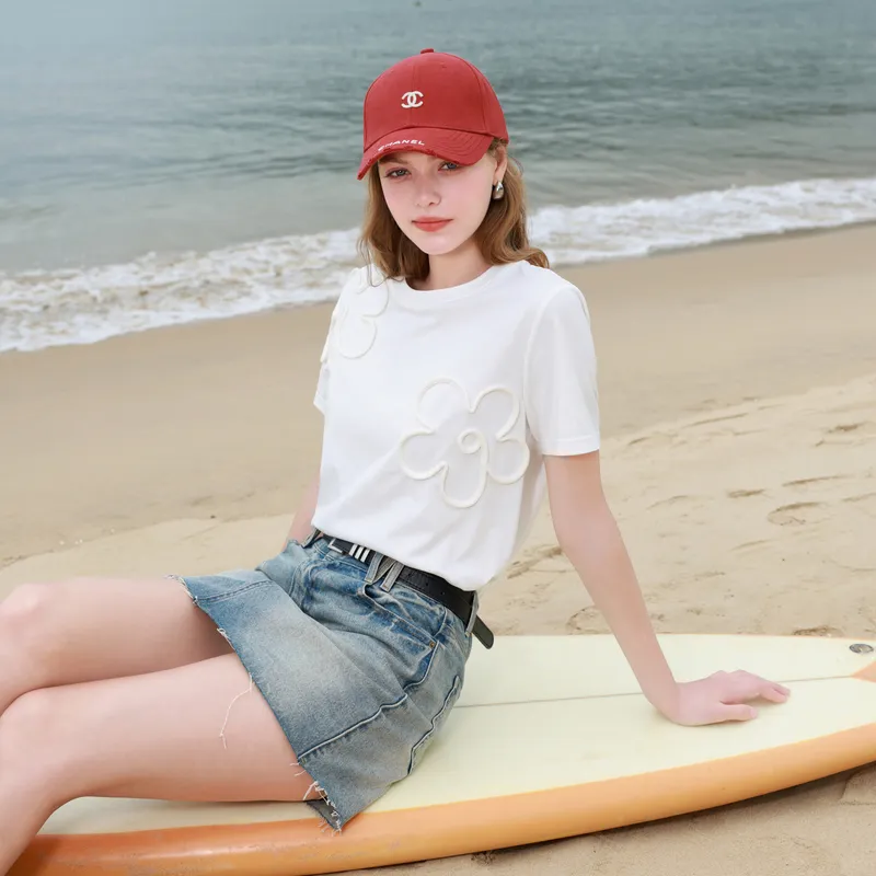3COLOUR T Shirt Women's Pearl White-6