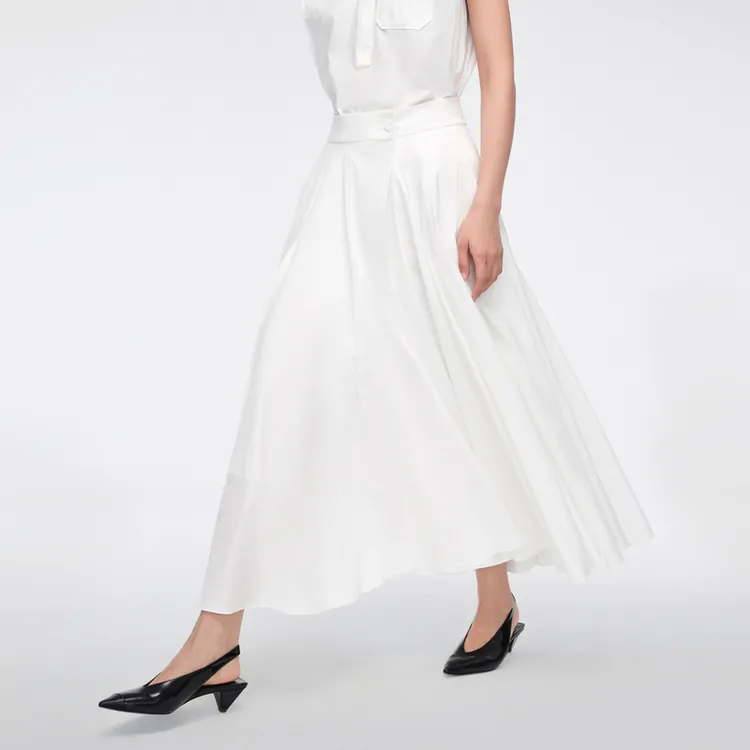 OVV Casual Long Skirt Women's Raw White-4