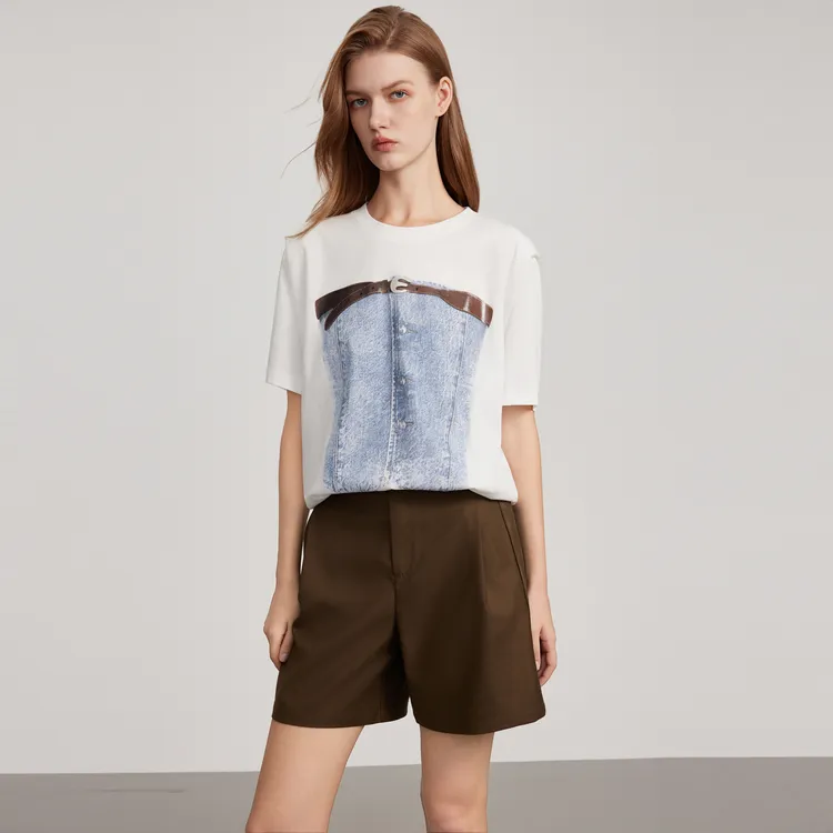 ELLE T Shirts Women's Ecru-6