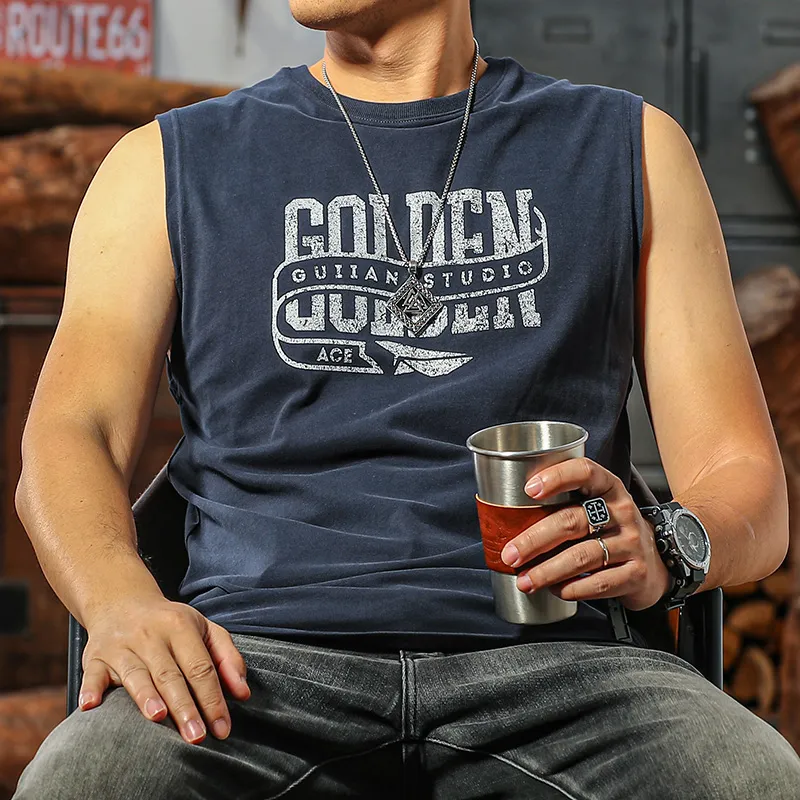 Seasonal Words Tank Top Men's Royal Blue-1