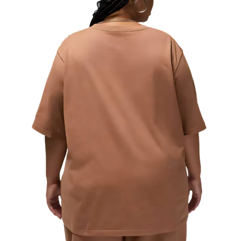 Jordan Flight HeritageGRAPHIC T SHIRT FW/AW24 Drop Shoulder Sleeve T Shirt Women's Brown-1