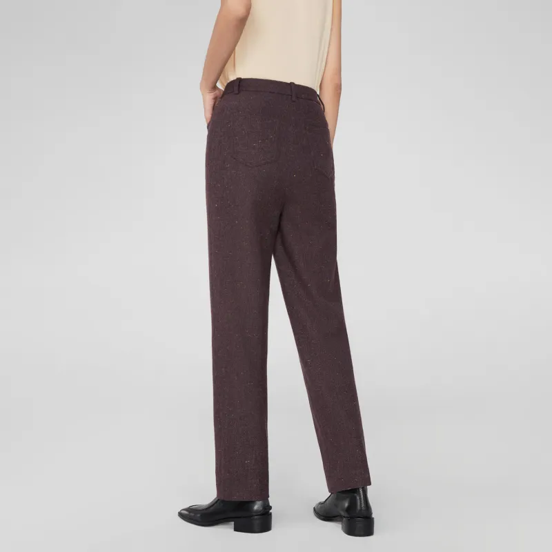 OVV Suit Trousers Women's Dark Red Solid Color A3-4
