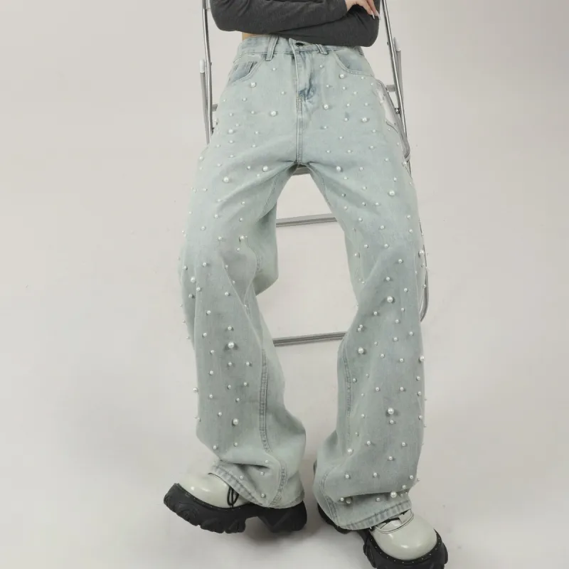 XIANSINIAO Jeans Women's Light Blue-4