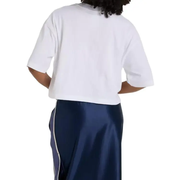 New Balance Athletics Linear Drop Shoulder Sleeve T Shirt Women's White-1