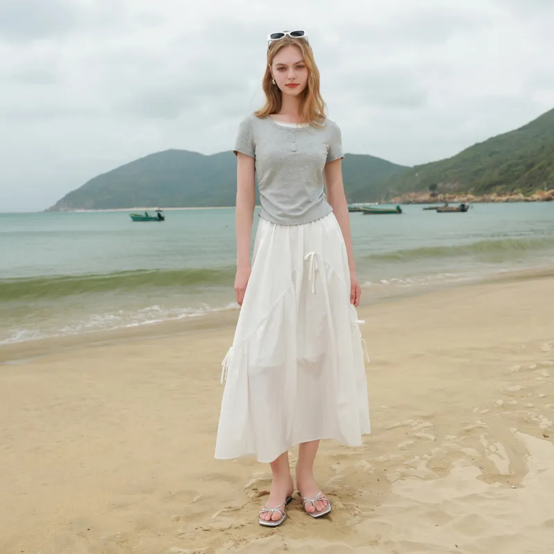 3COLOUR Casual Long Skirt Women's-2