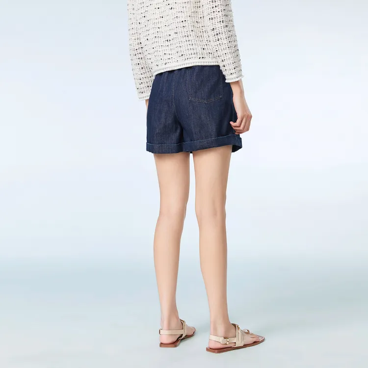 OVV Denim Shorts Women's Denim Blue Solid Color 10-3