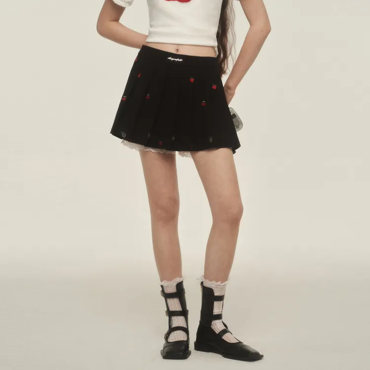 AYF Casual Short Skirts Women's Black-3