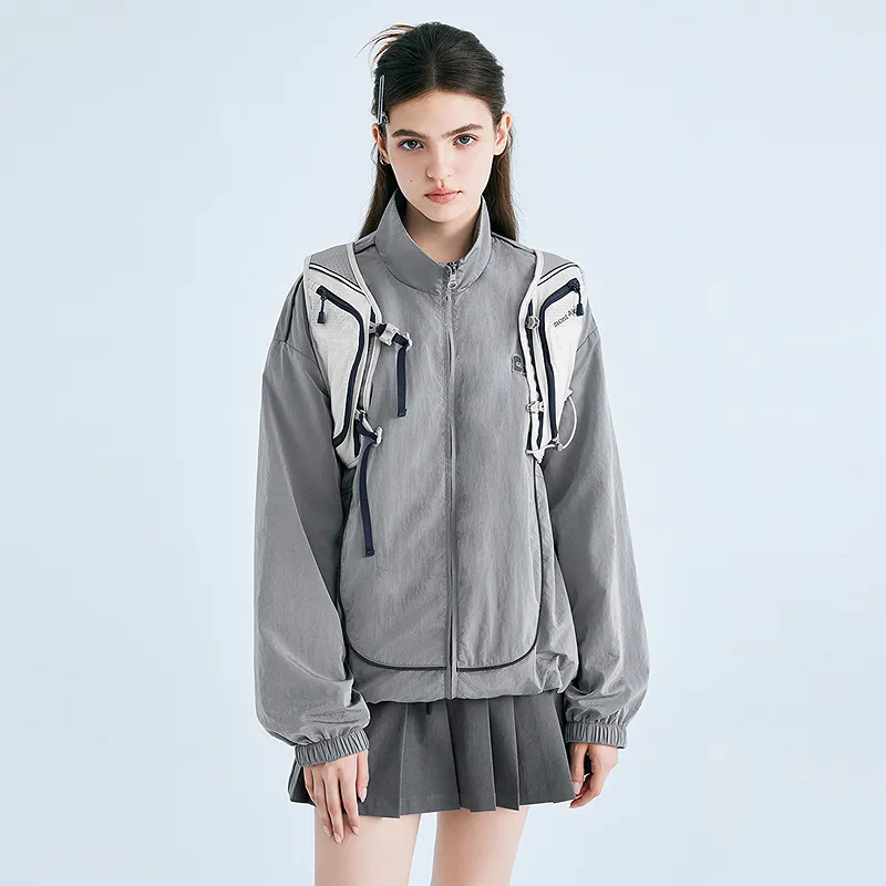 LEDIN Cropped Coat Women's Silver Candle Gray-2