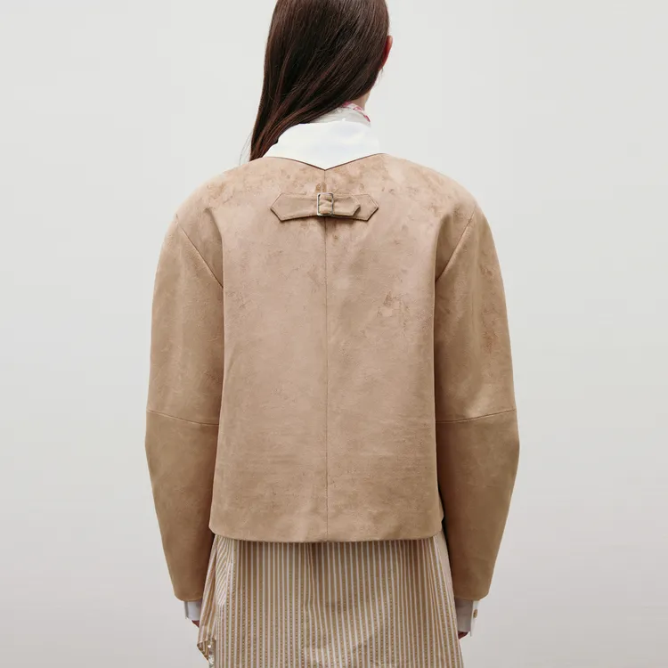 Lost In Echo Cropped Coats Women's Milk Coffee-4
