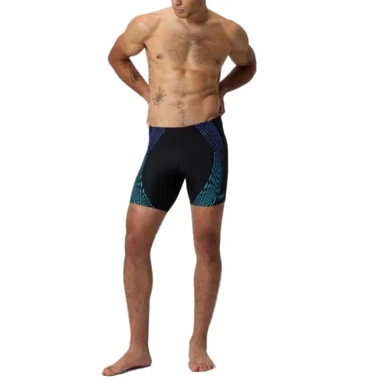 Speedo DuoLogoPrint Swimming Shorts Men's Black Blue-3
