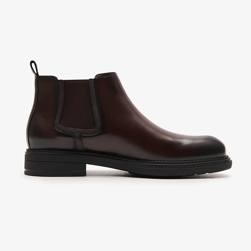 LE SAUNDA Chelsea Boots Men Black/Dark Coffee-3