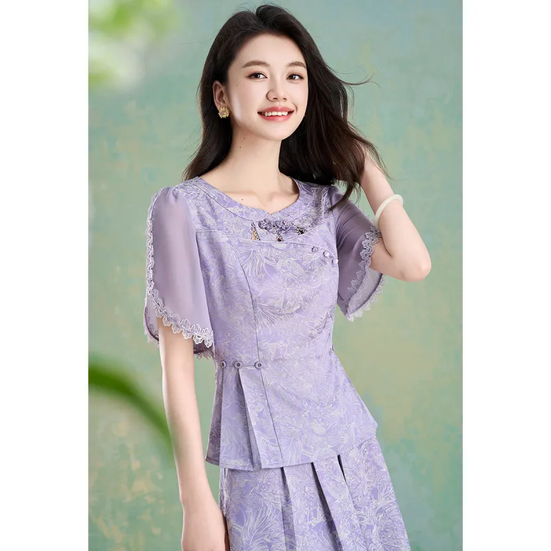 Mylan Summer Skirt Set Cinched Waist Women's-2