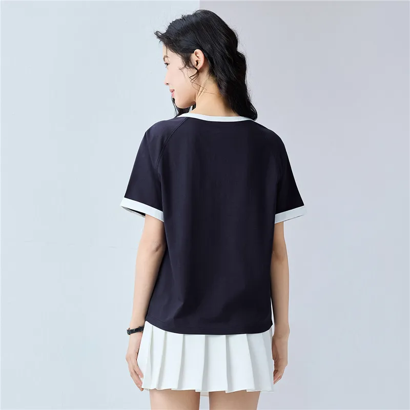 UNIQLO Raglan Sleeve T Shirt Women's Signature Marine Blue-5