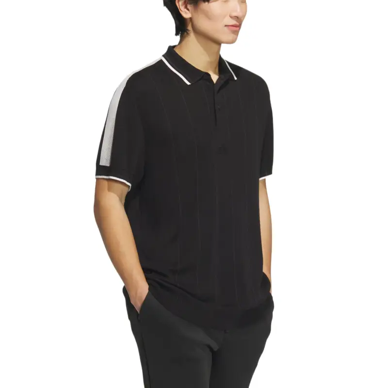 Adidas KNIT POLO Shirt Men's Black-3